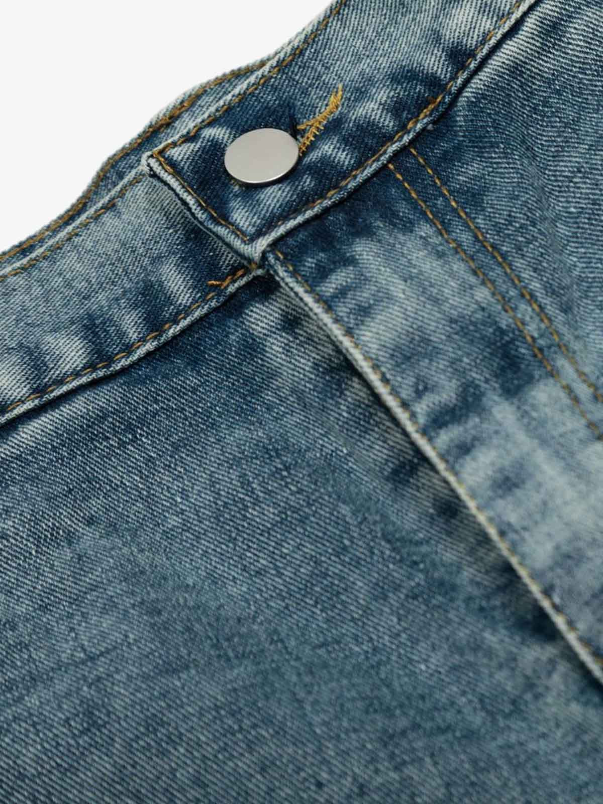 Barrel Straight Wide Leg Cropped Jort 