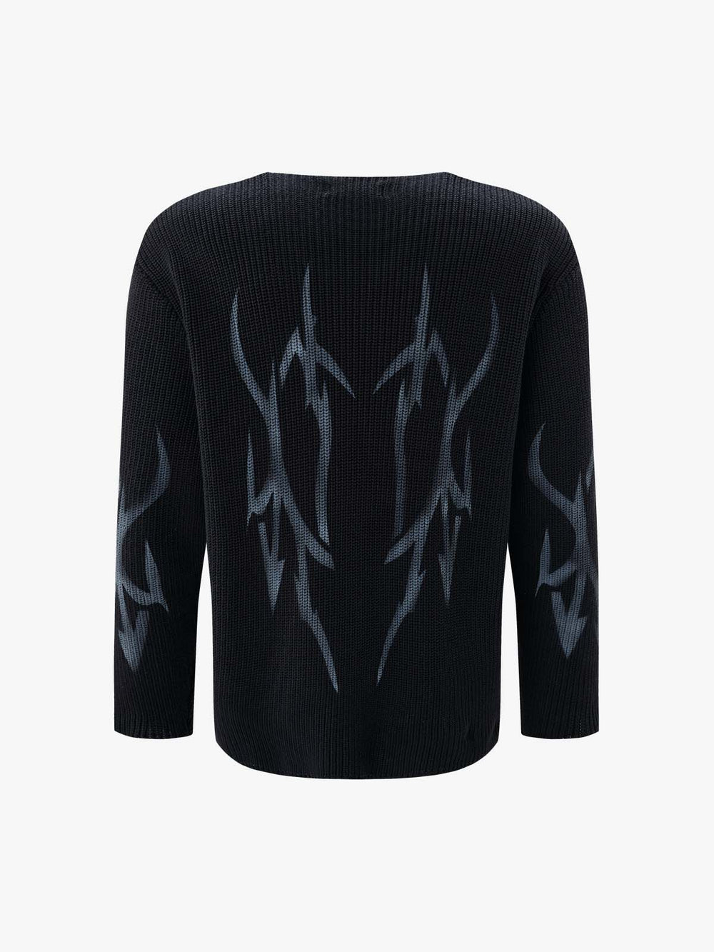 Ink-Splatter Graffiti Crewneck Knit Sweater