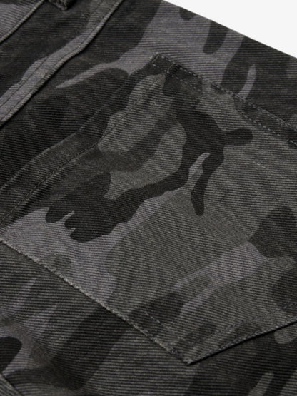 Retro Camouflage Pink Graffiti Barrel Pants 