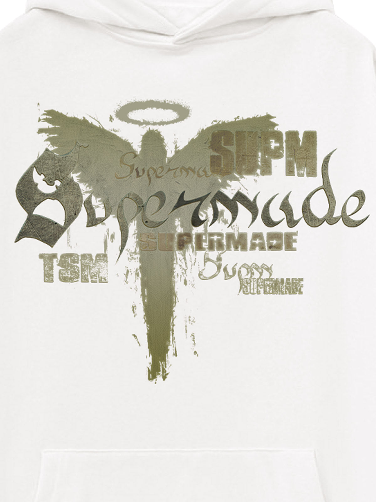 Vintage Washed Angel Halo Distressed Letter Graphic Hoodie 