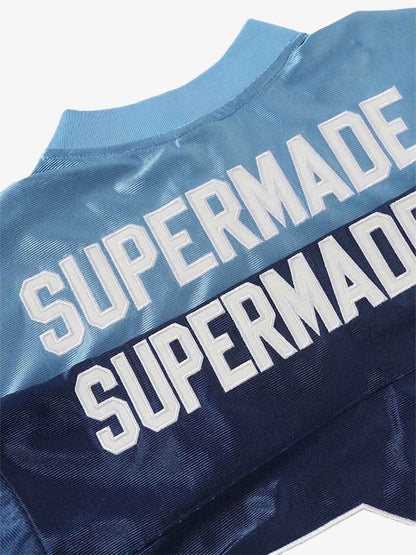 Supermade Classic Blue Embroidered Jersey Pattern Customization 