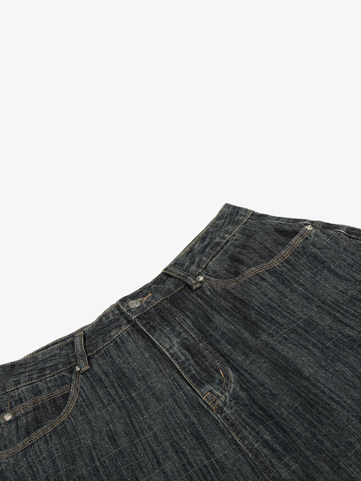 Textured Stripe Straight-Leg Jeans