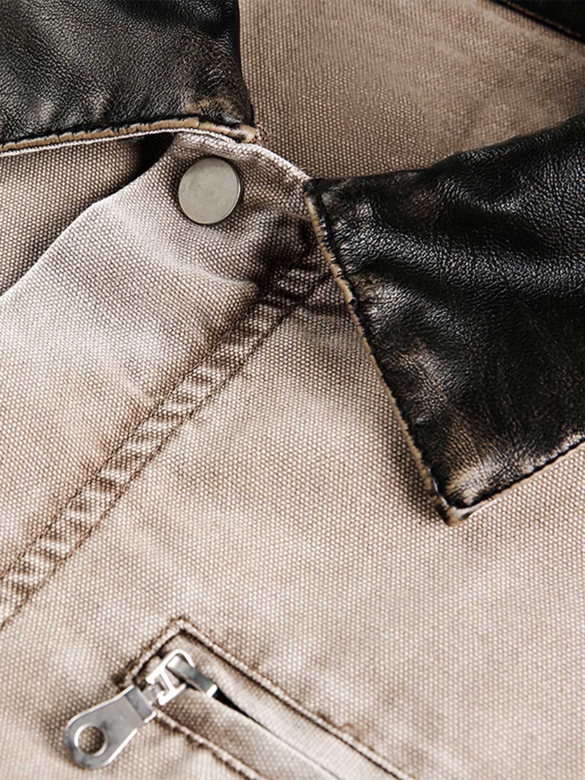 Vintage Washed Workwear Lapel Detroit Jacket 