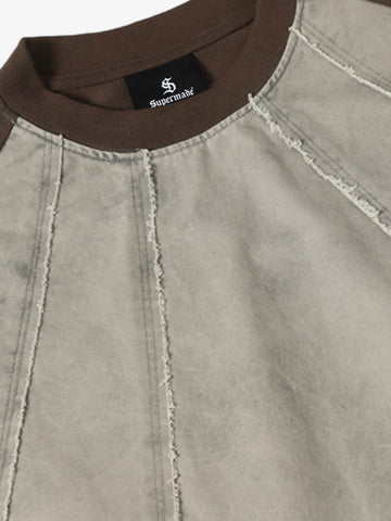 Vintage Washed Raw Seam Raglan T-Shirt 