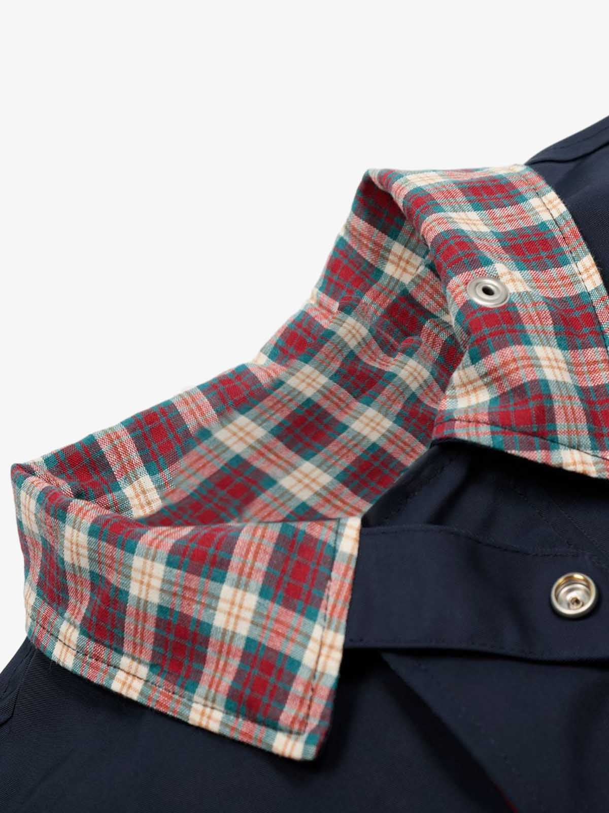 Classic Bomber Jacket with Plaid Collar Detail for Men 