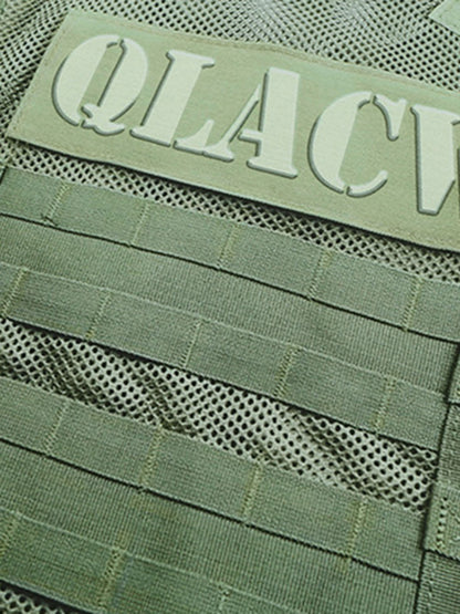 Tactical Vest Print Fake Two-piece Print T-shirt 
