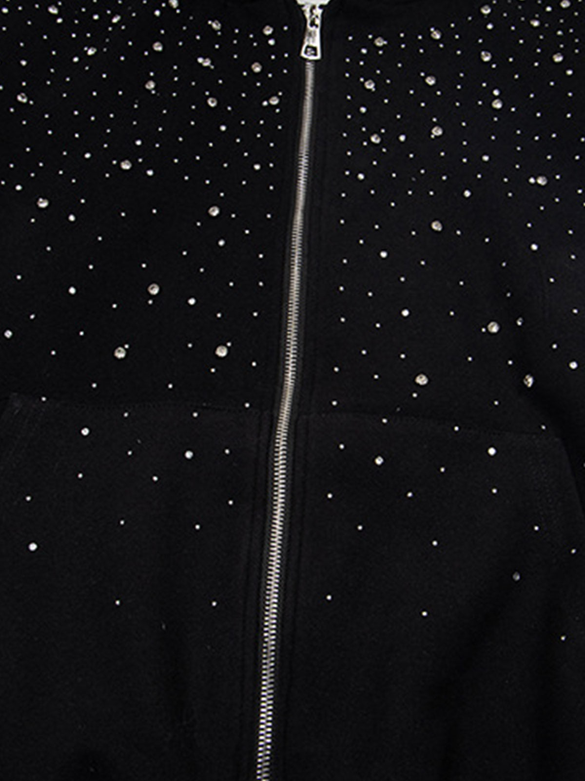 Rhinestone Zip Hoodie