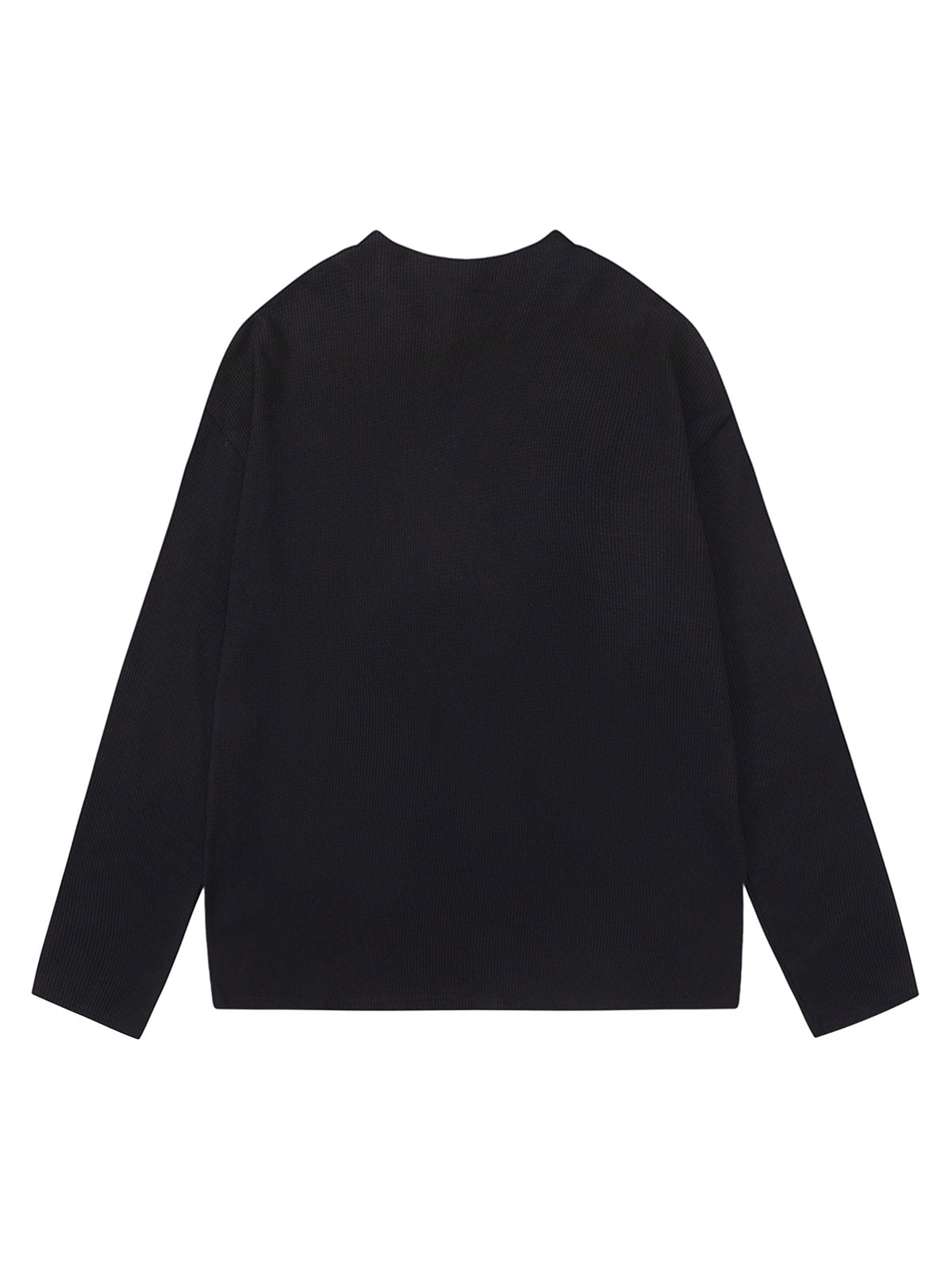 Half Zip Crew Neck Printed Knitted Sweater 