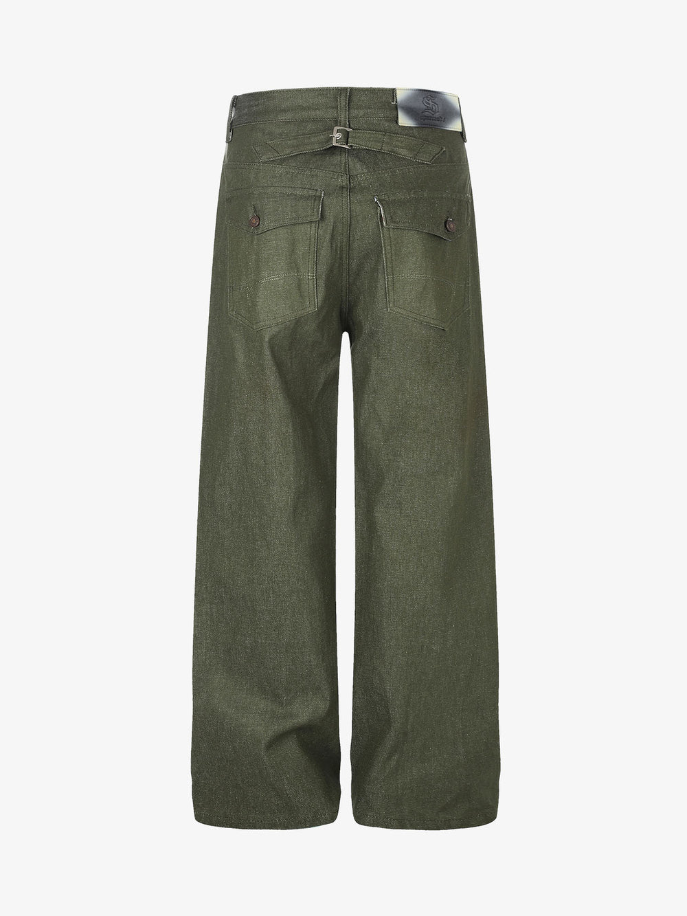 Button Detail Patchwork Jeans