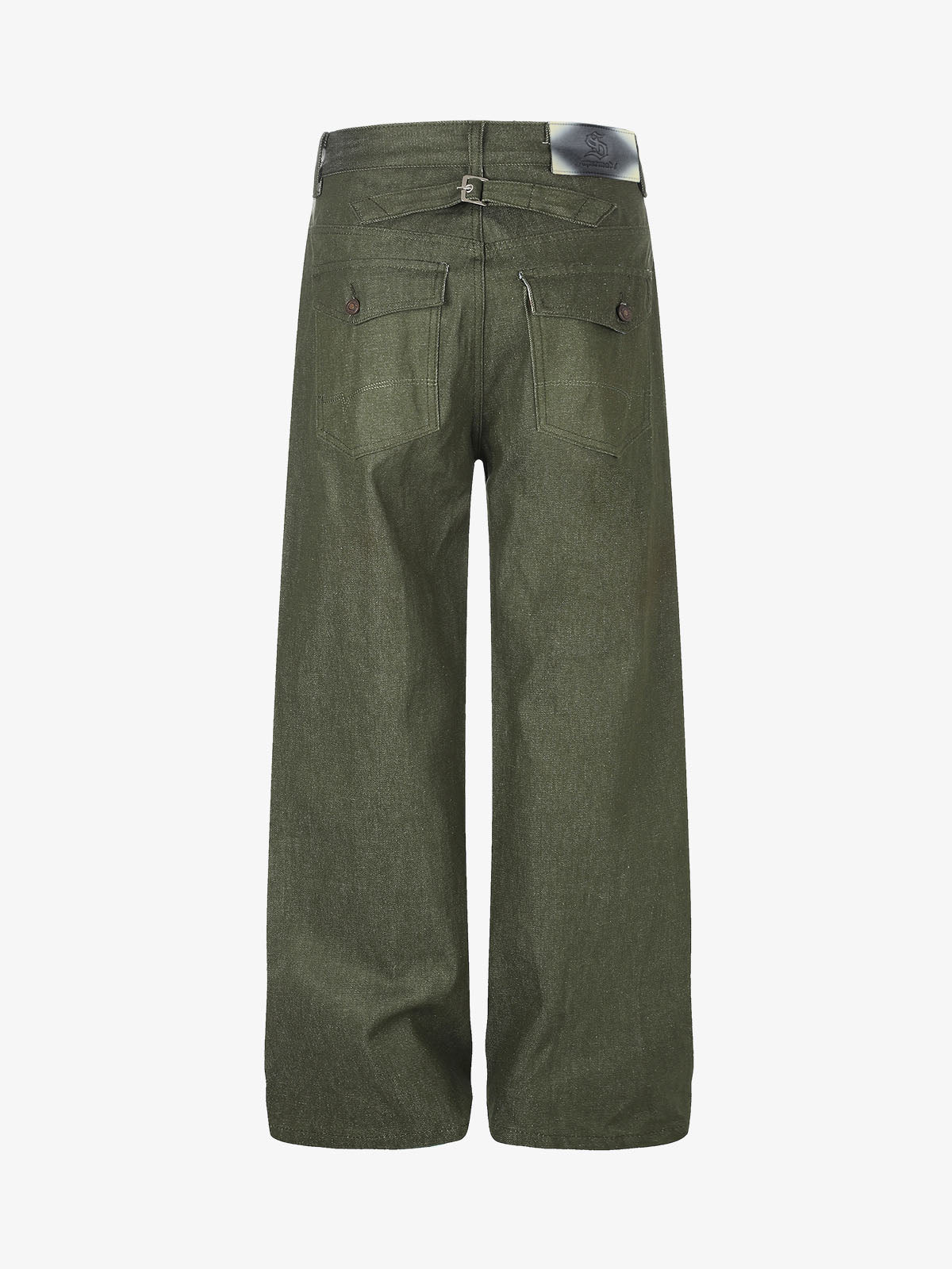 Button Detail Patchwork Jeans
