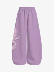 Cotton-Blend Terry Towel Embroidered Hoodie & Wide-Leg Sweatpants Set