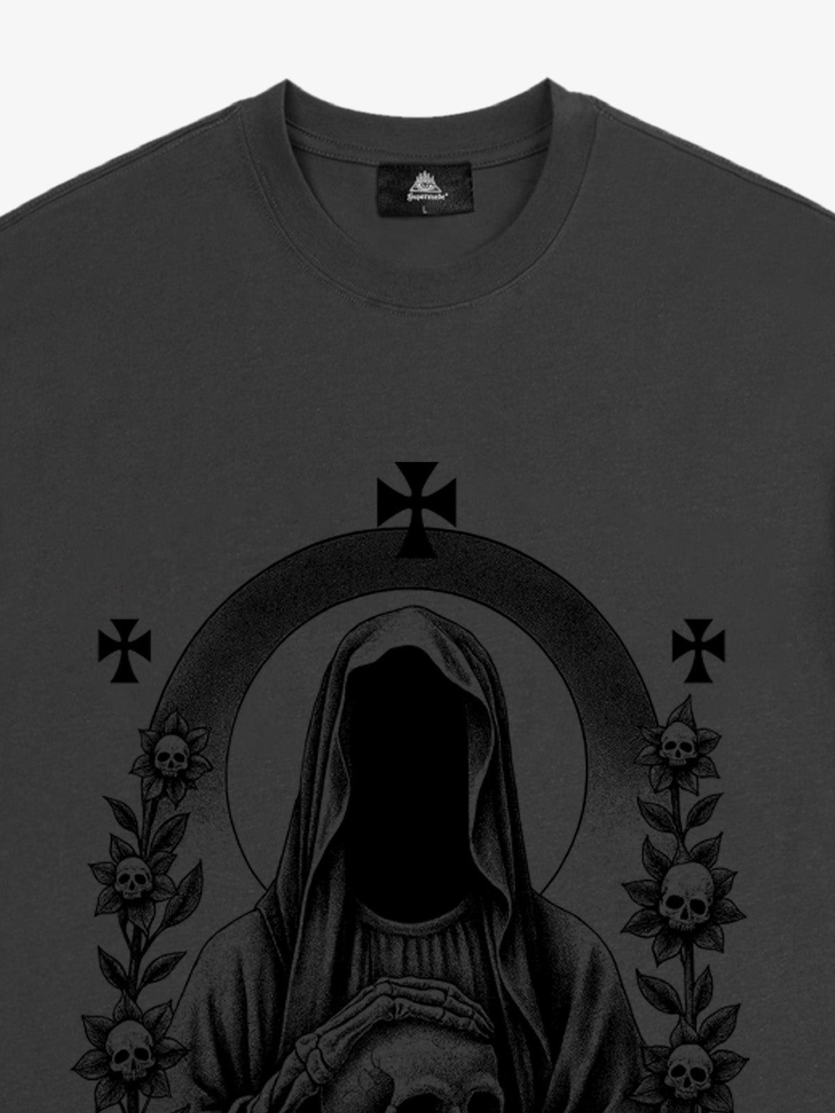 Thesupermade Dark Gothic Headless Skull Death T-shirt 