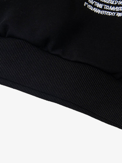 Retro Chenille Lettering Fleece Hoodie 