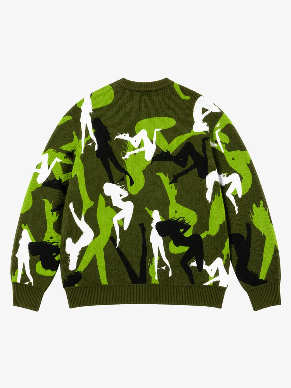 Abstract Camo Graphic Cropped Boxy Knit Sweater