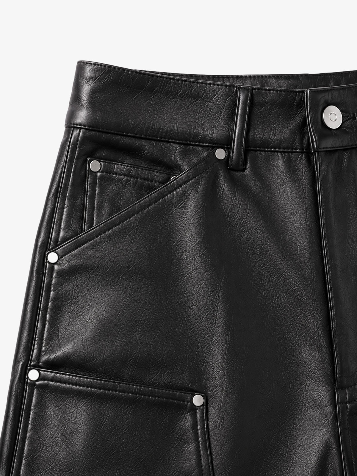 Leather Knee Detail Cargo Pants