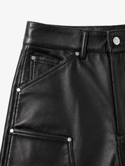 Leather Knee Detail Cargo Pants