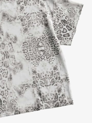Vintage Distressed Irregular Leopard Print T-Shirt 