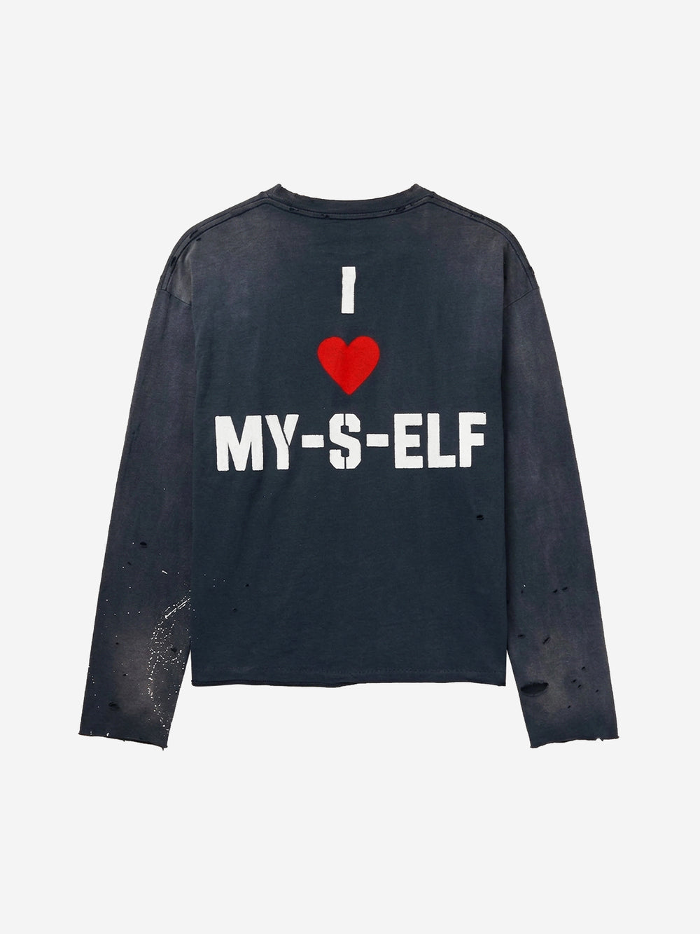 Distressed Graphic Ripped Long Sleeve Tee