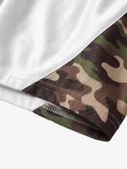 Camo Patchwork Satin Capri Pants Set