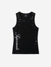 Punk Metal Grommet Ribbed Vest
