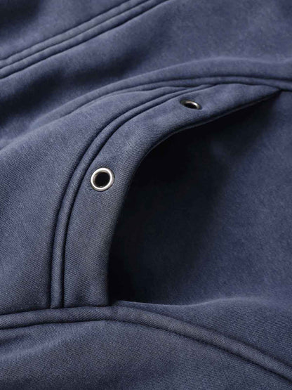 Wasteland Style Washed Zipper Up Sweatshirt 