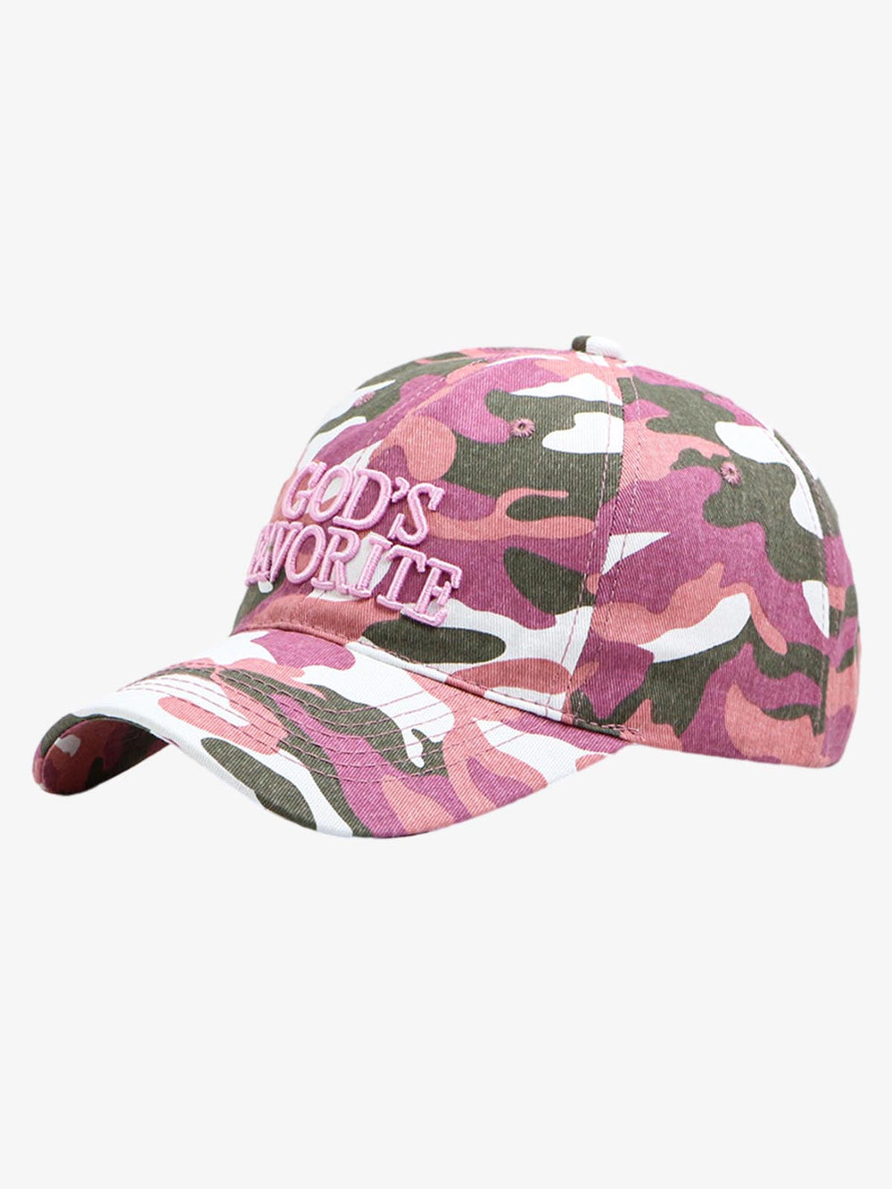 Classic Camo “God’s Favorite” Embroidery Curved Brim Baseball Cap 