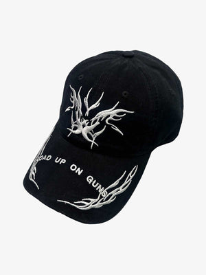 Flame Embroidered Denim Cap