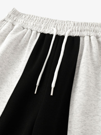 Retro Functional Contrast Panel Wide Leg Drape Pants 