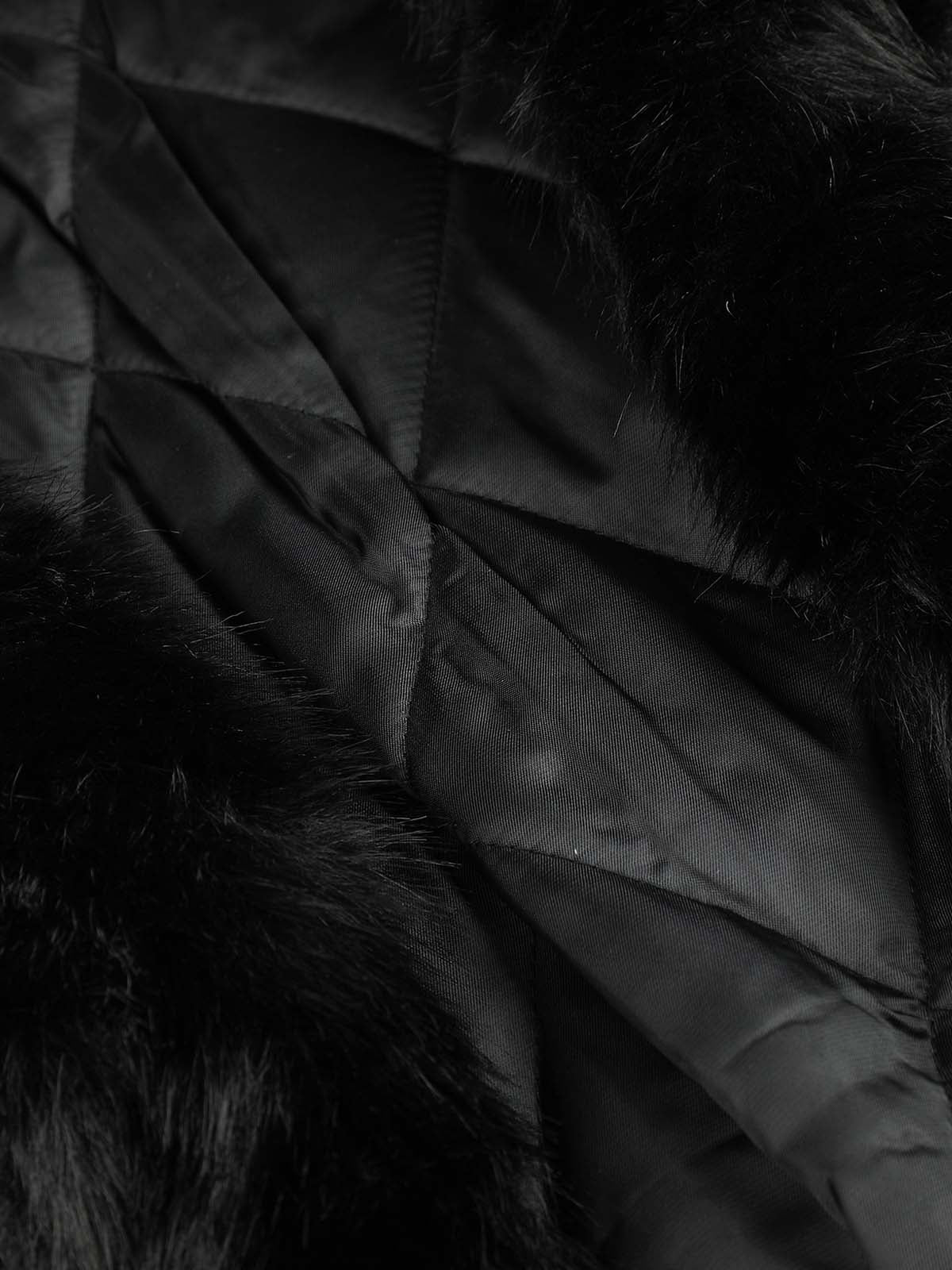 Floral Camo Faux-Fur Collar Padded Bomber Coat