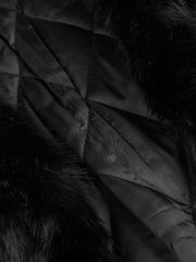 Floral Camo Faux-Fur Collar Padded Bomber Coat