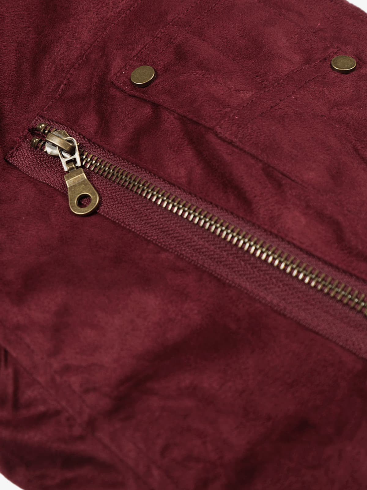 Stylish Burgundy Bomber Jacket for Men - Perfect for Casual and Outdoor Wear 