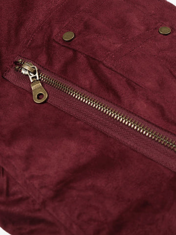 Stylish Burgundy Bomber Jacket for Men - Perfect for Casual and Outdoor Wear 