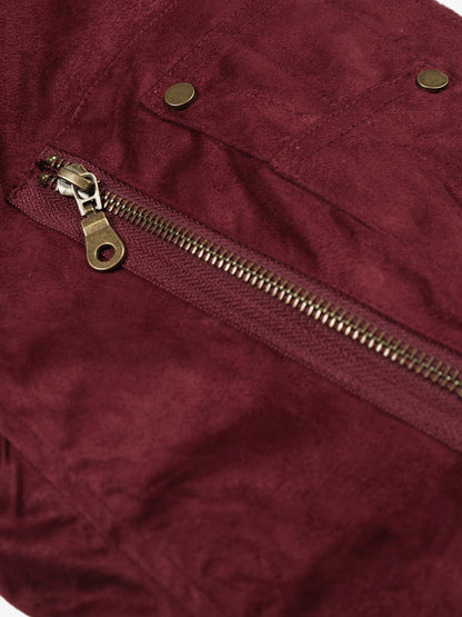 Stylish Burgundy Bomber Jacket for Men - Perfect for Casual and Outdoor Wear 