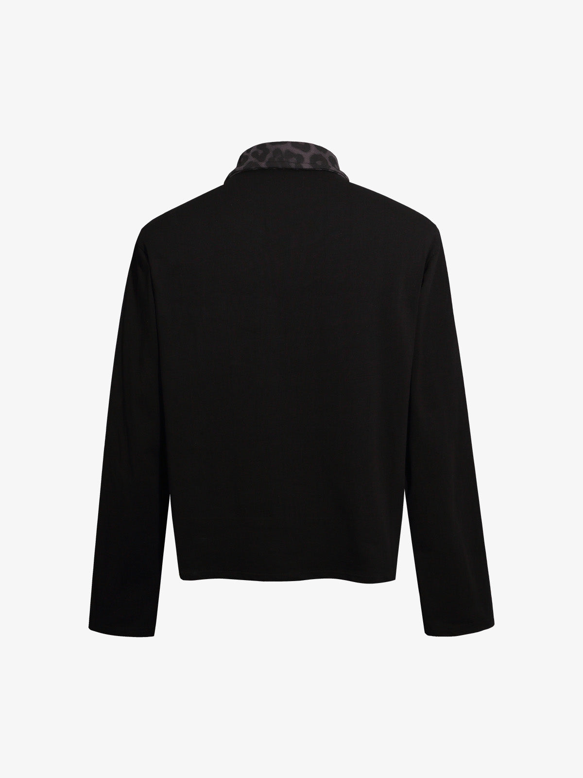 Leopard Cross Script Graphic Polo Long Sleeve Tee