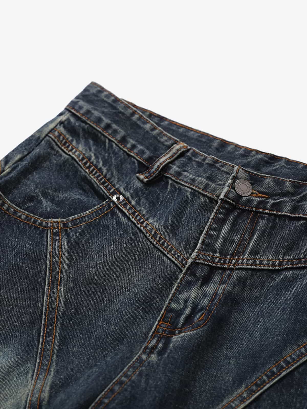 High-Waisted Wide-Leg Cargo Pants with Unique Pocket Design 