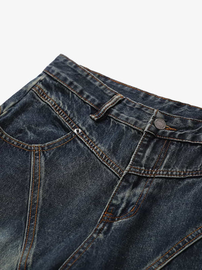 High-Waisted Wide-Leg Cargo Pants with Unique Pocket Design 