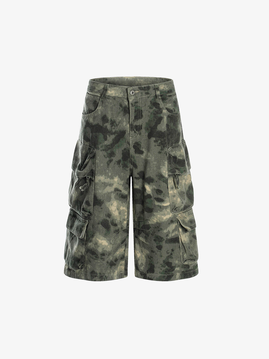 Camo-Print Baggy Cargo Jorts 