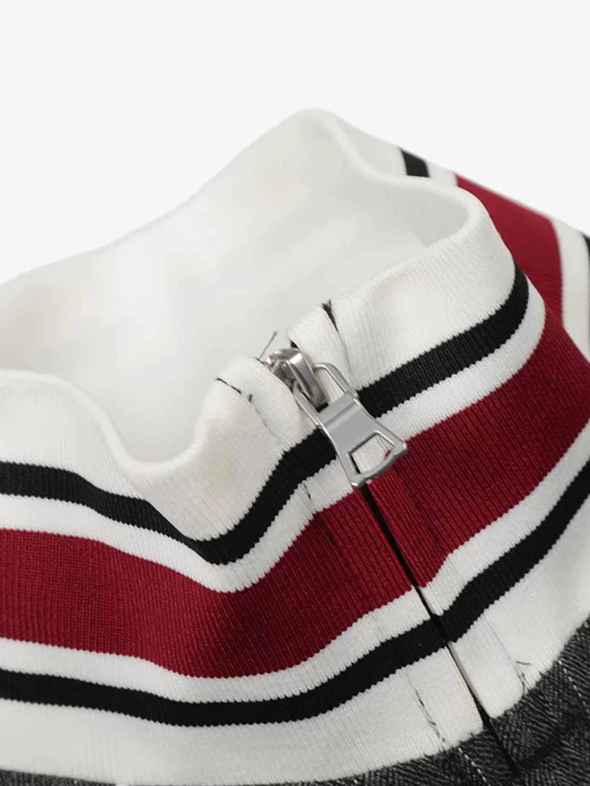 Retro Color-Blocked Striped Stand-Collar Tracksuit 