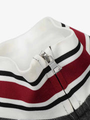 Retro Color-Blocked Striped Stand-Collar Tracksuit 