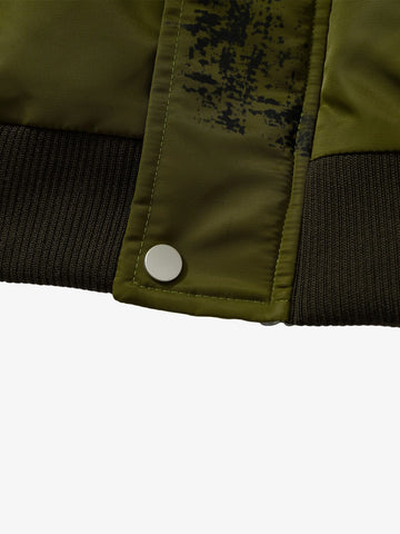 Street Graffiti Lamb Collar Flight Cotton Jacket 