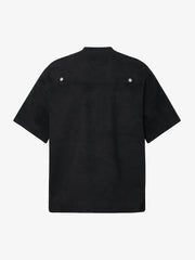 Metallic Print Suede Crew Neck T-Shirt 