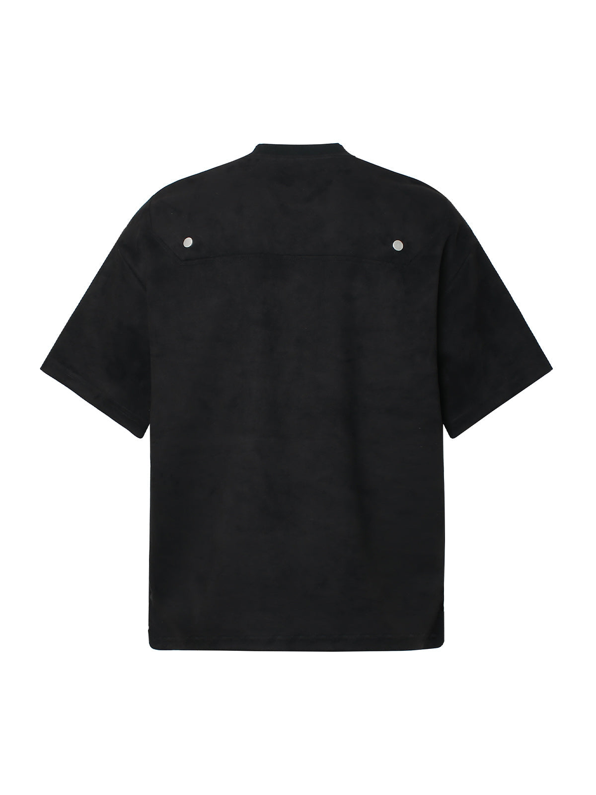 Metallic Print Suede Crew Neck T-Shirt 