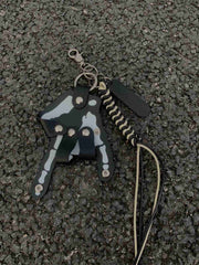Punk Skull Hand Braided Keychain 