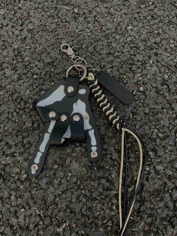 Punk Skull Hand Braided Keychain