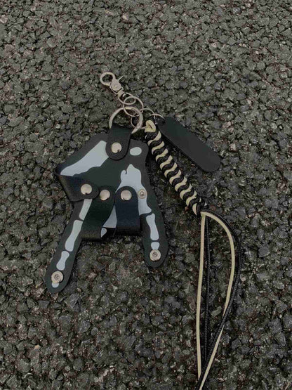 Punk Skull Hand Braided Keychain