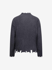 Street-style Distressed Cardigan Sweater