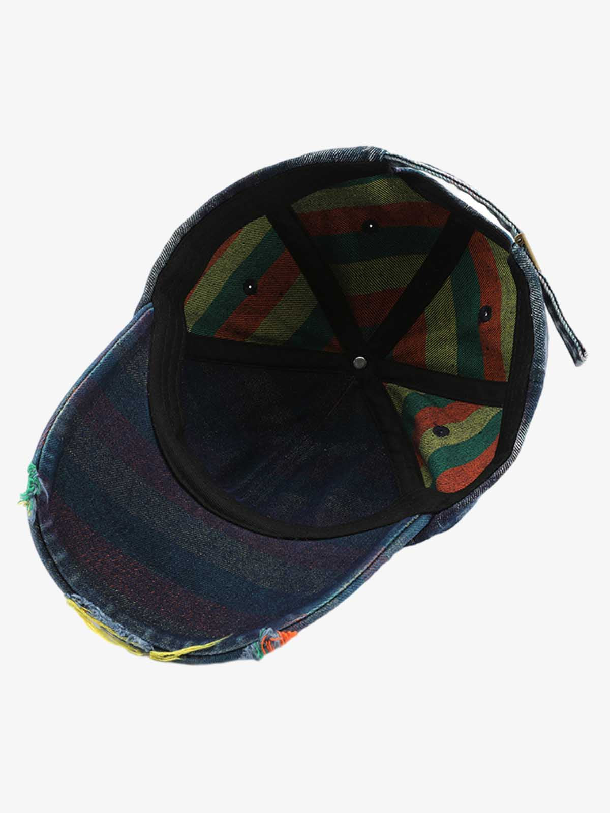 Vintage Washed Distressed Denim Baseball Cap 
