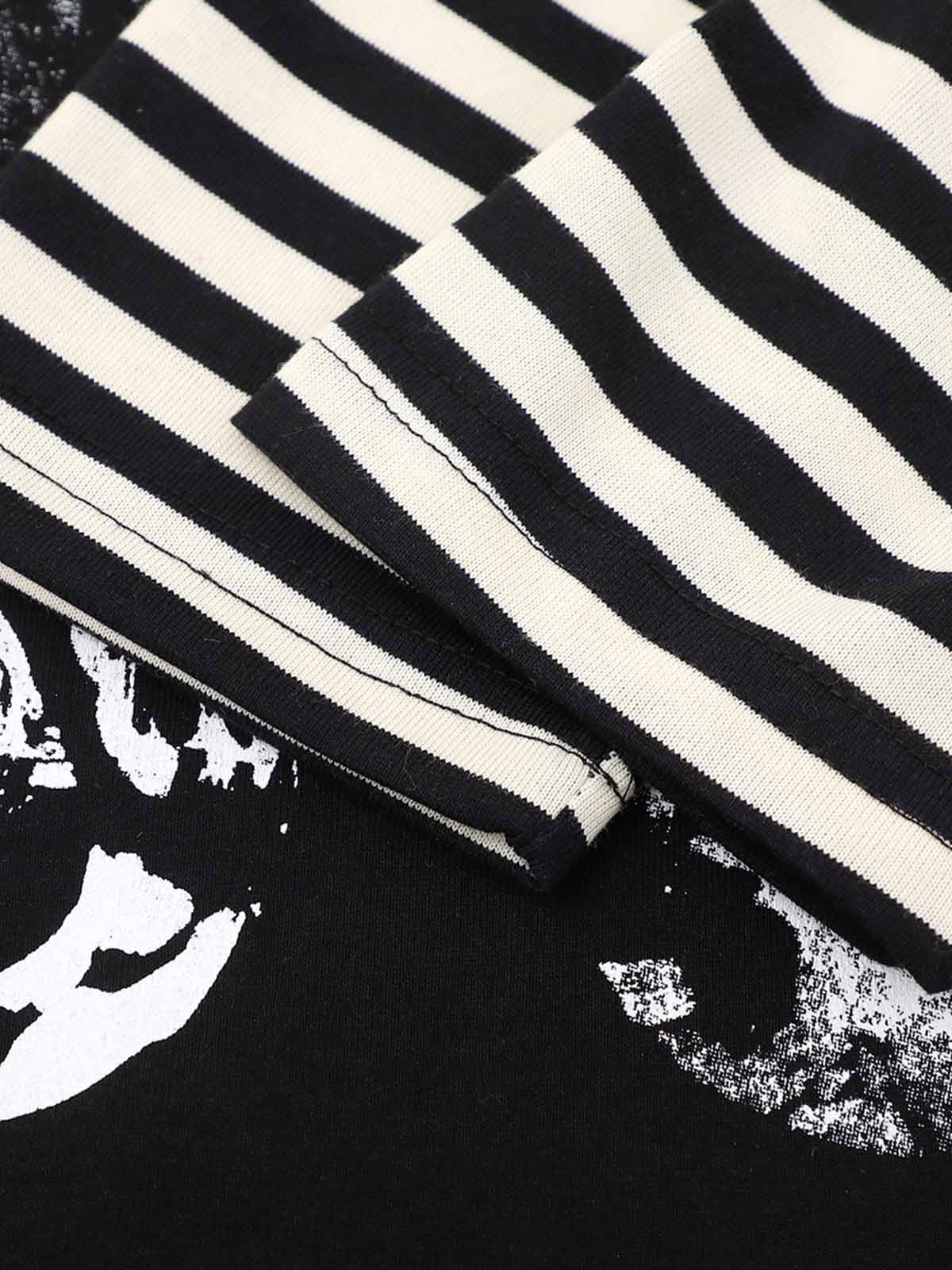 T-shirt à manches longues rayé à motif foncé