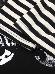 T-shirt à manches longues rayé à motif foncé