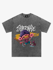Thesupermade Cartoon Graffiti Trendy Weird Kid T-Shirt 